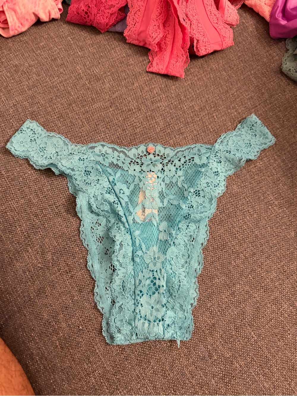 Victoria's Secret Lace Brazilian dream angels new  -  Teal blue